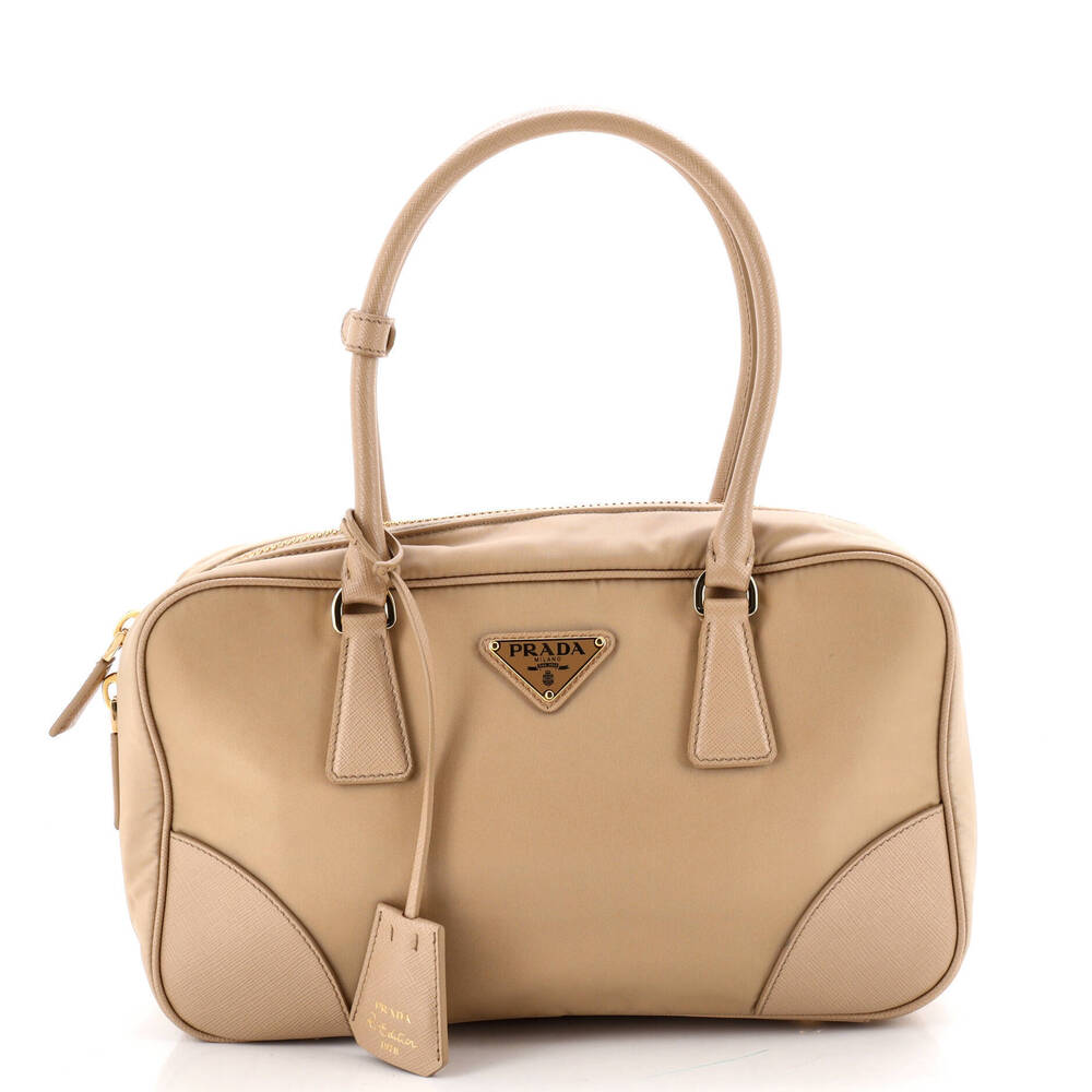 Prada Medium Re-Edition 1978 Bauletto Bag Re-Nylon with Saffiano Leather